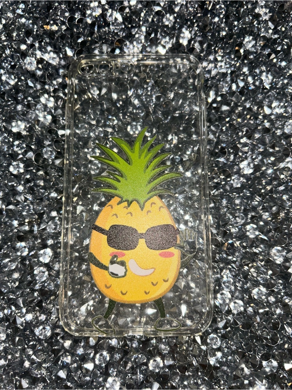 Clear Pineapple Design Phone Case - Yellow & Green